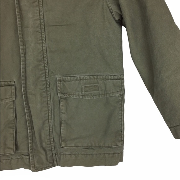 OLD NAVY Jacket Kid’s Olive Field Military Style Twill Sherpa Size Small 6-7 - Picture 9 of 15